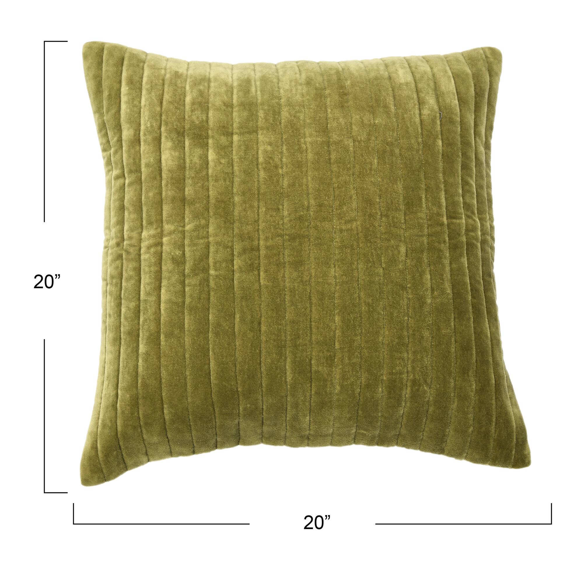 Hello Honey® 20" Square Quilted Velvet Pillow Cover with Channel Stitch